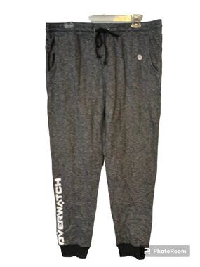 Overwatch Joggers Womens 3XL Sweatpants Gray Logo Cosplay Costume Active NEW